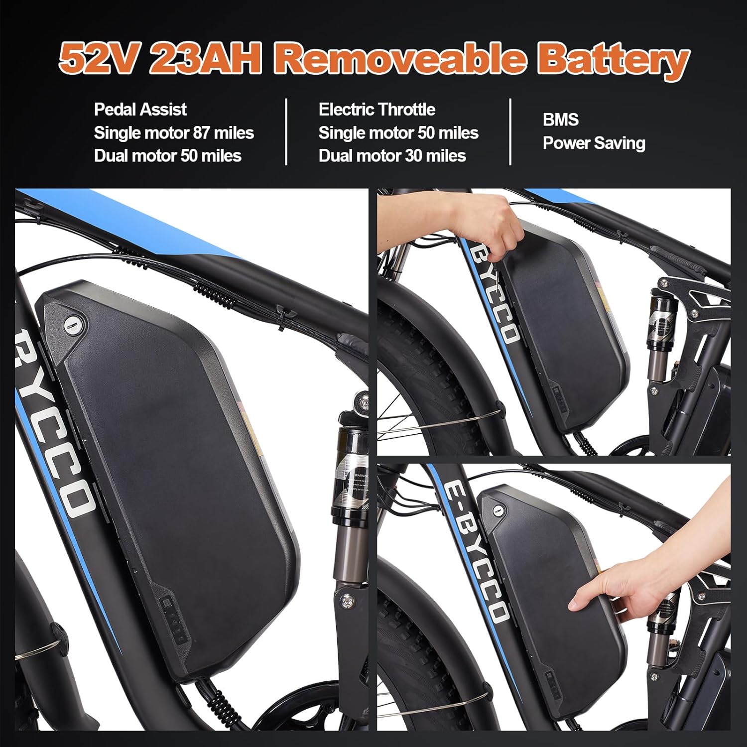 E·Bycco 52V Electric Bike Battery for V7/G7/EB7PRO/EB10