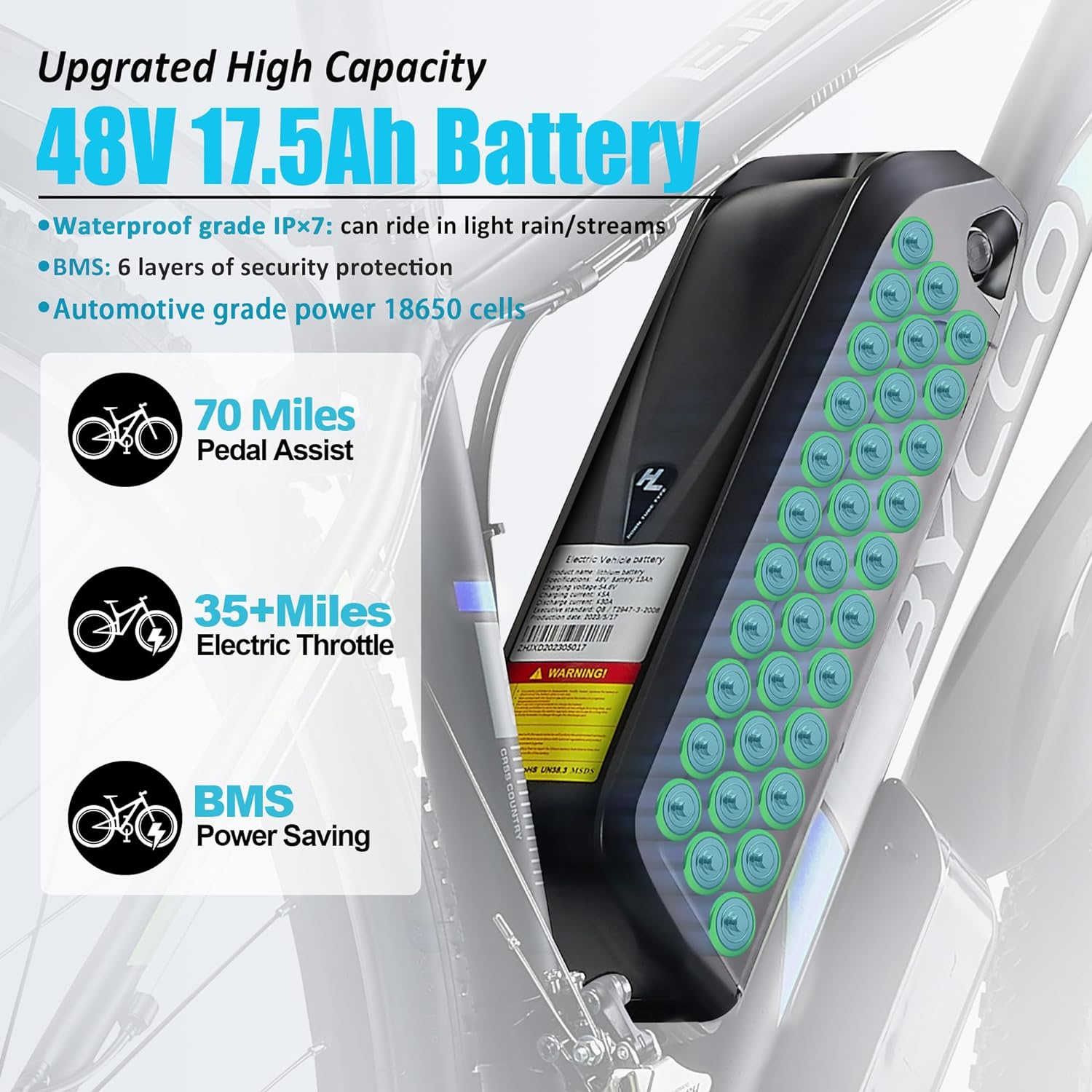 E·Bycco 48V Electric Bike Battery for E8/E9/EB7/EB9/C8/C9