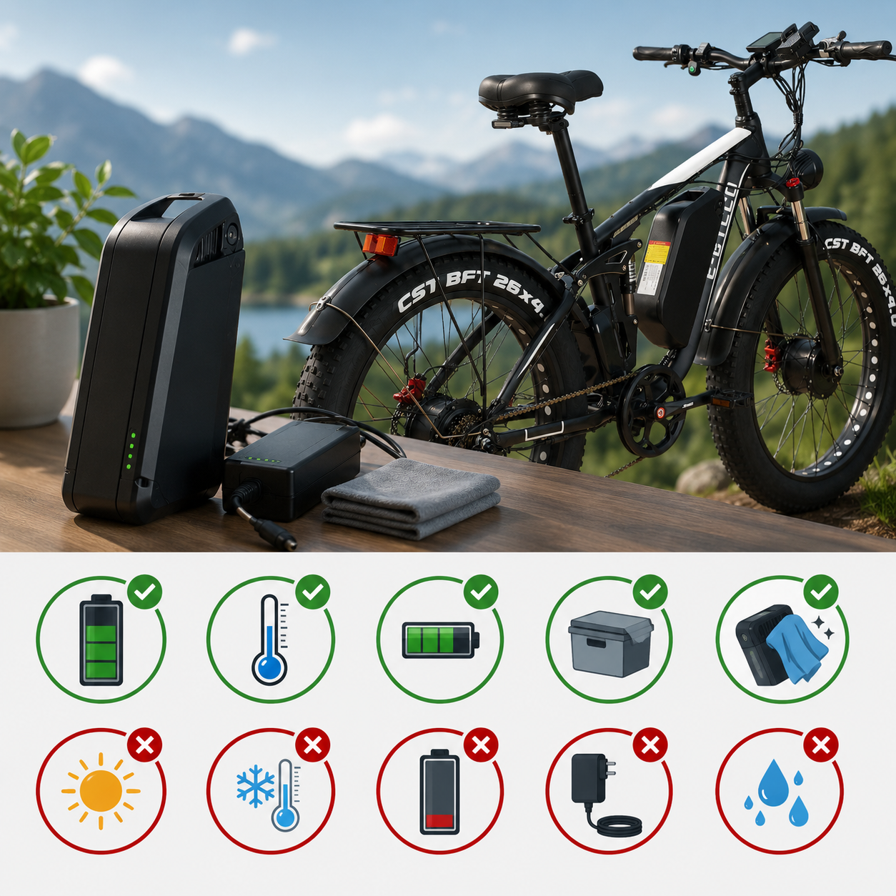 Electric bicycle lithium battery maintenance guide.