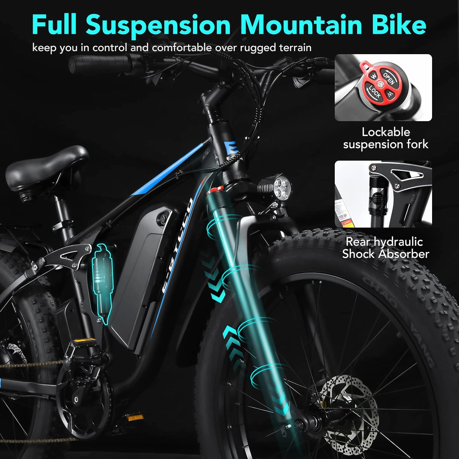 E·Bycco 26" EB7 Best All Terrain Electric Bike 750W 48V16Ah