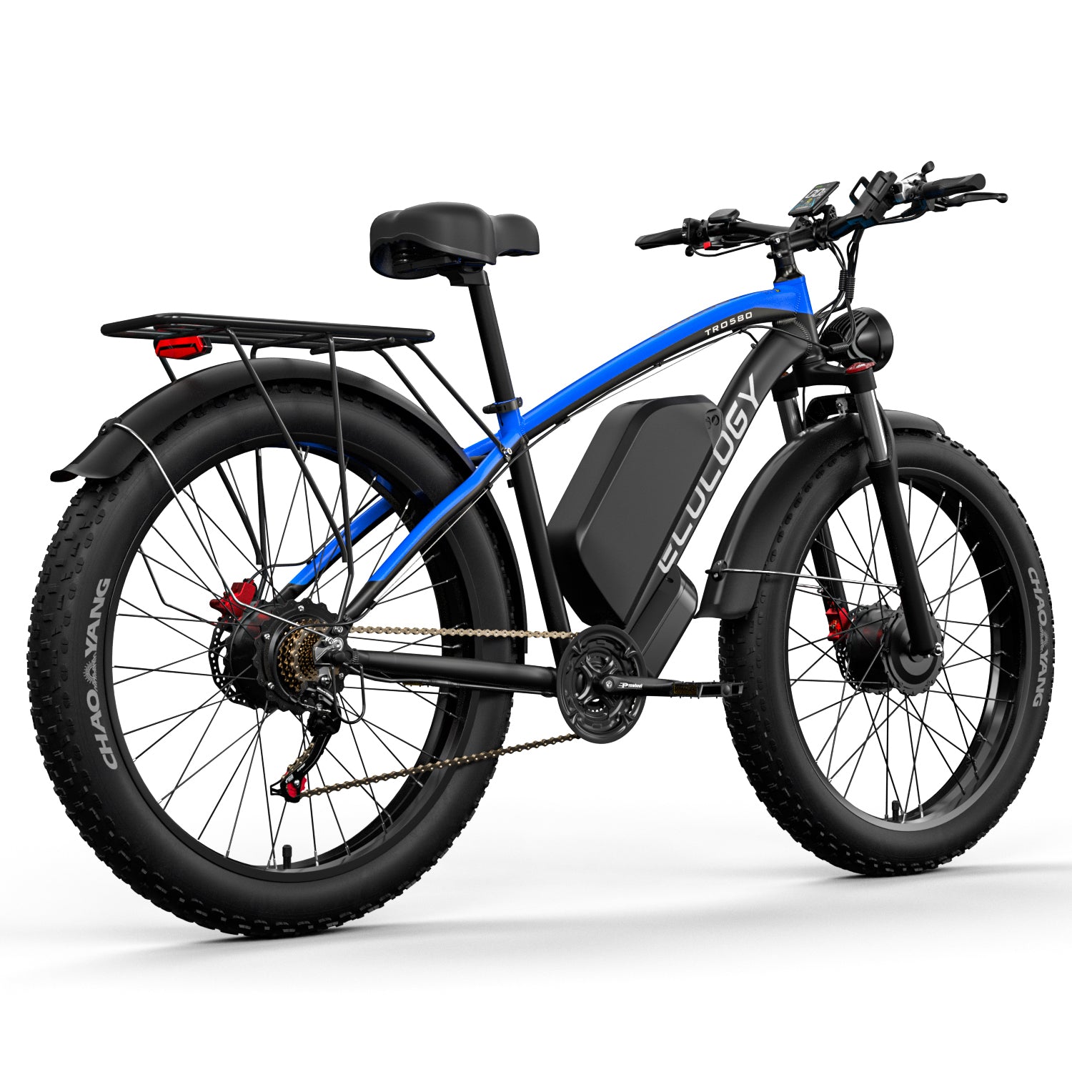26 inch electric bicycle ECOCOGY G7 26‘’ Fast Electric Bike Peak 6000W 52V 32Ah Dual Motor Black/gray + An extra battery