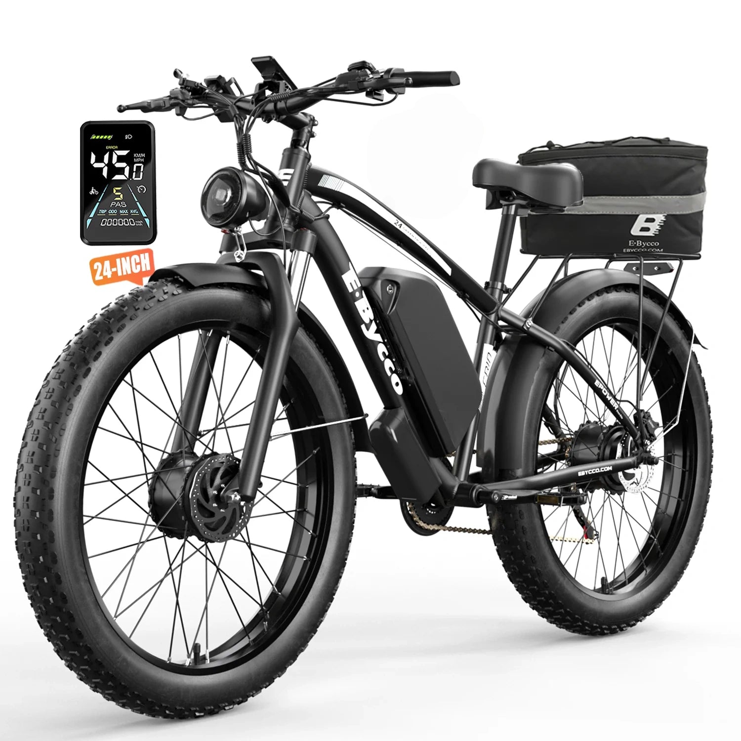 E·BYCCO 24'' EB10 Peak 6000W 52V 32Ah Dual Motors Electric Bike for Women and Men