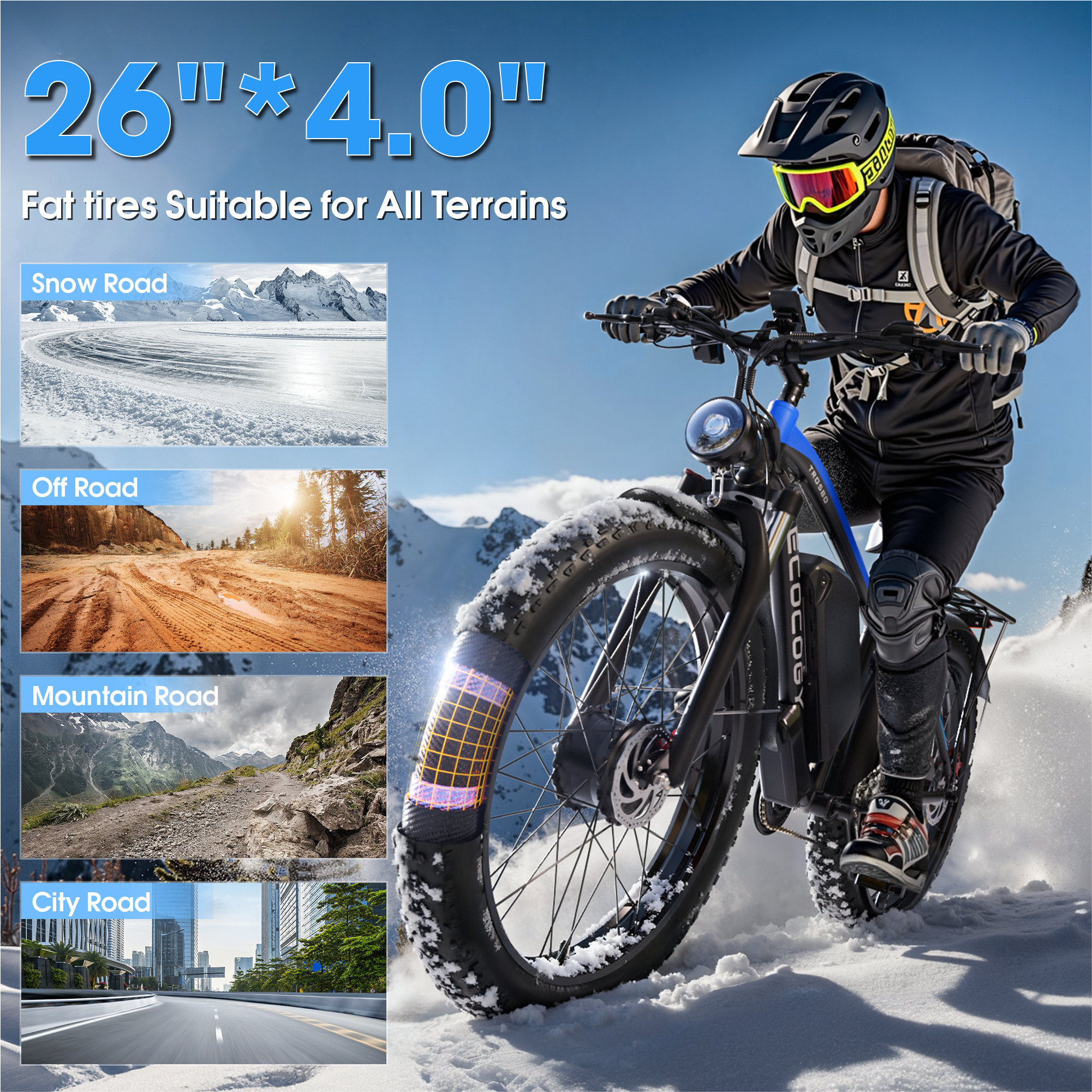 E·BYCCO 26'' G7 Peak 6000W 52V 32Ah Dual Motors Fast Electric Bike