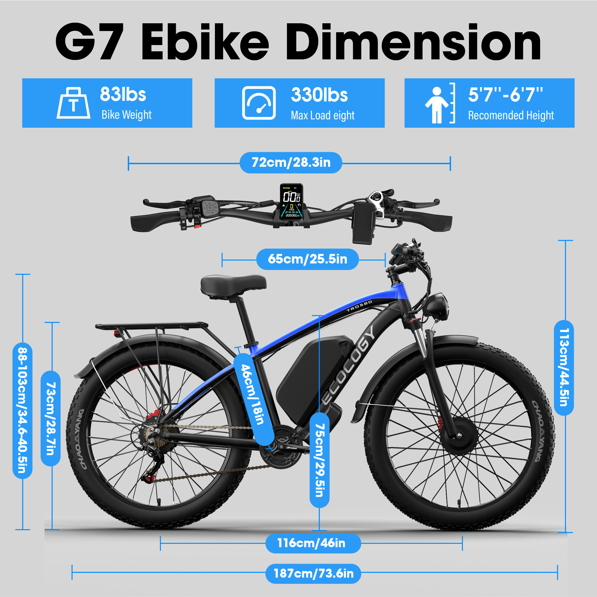 E·BYCCO 26'' G7 Peak 6000W 52V 32Ah Dual Motors Fast Electric Bike