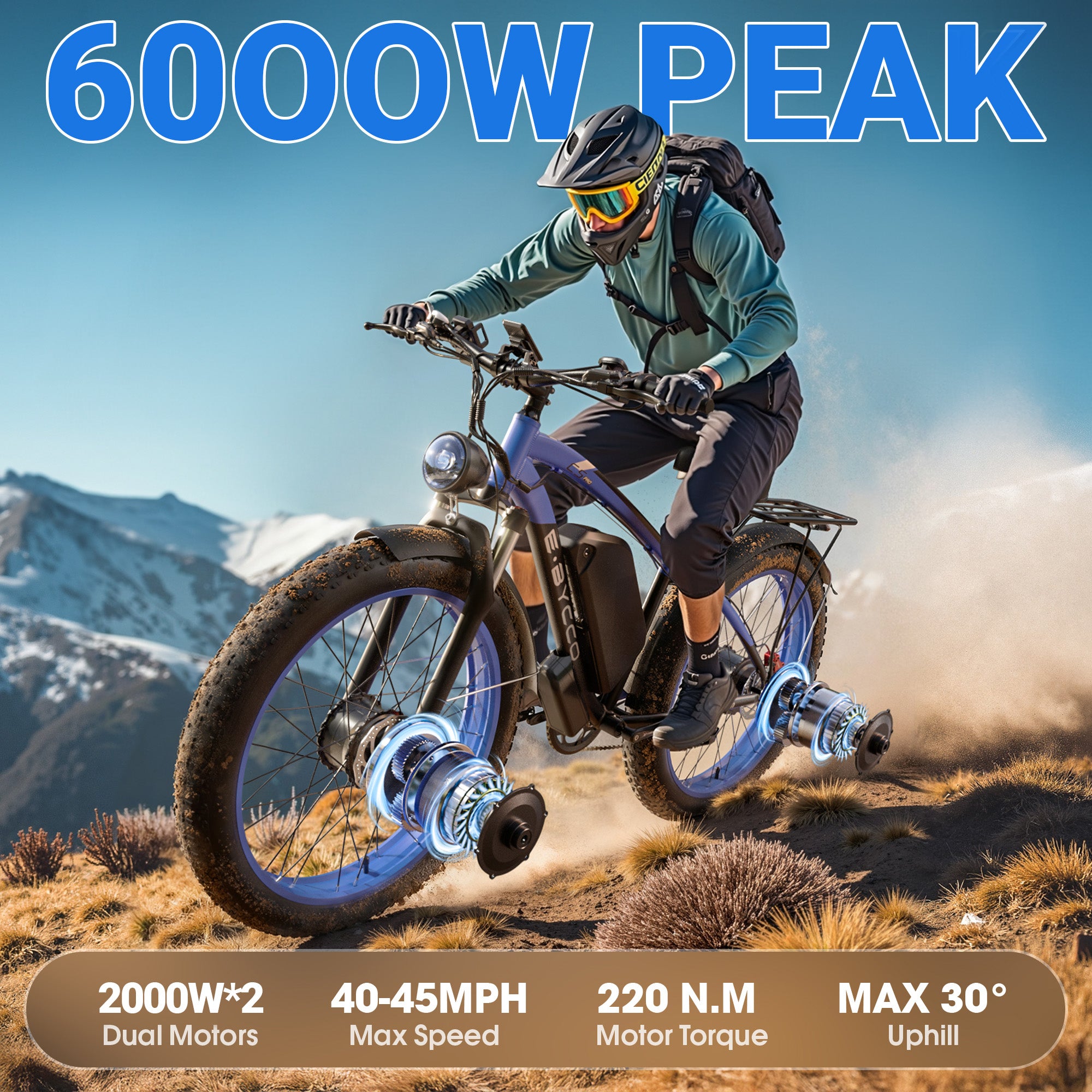 E·BYCCO 24" C5PRO 4000W Peak 6000W Electric Commuter Bicycle Dual Motors 52V 32AH