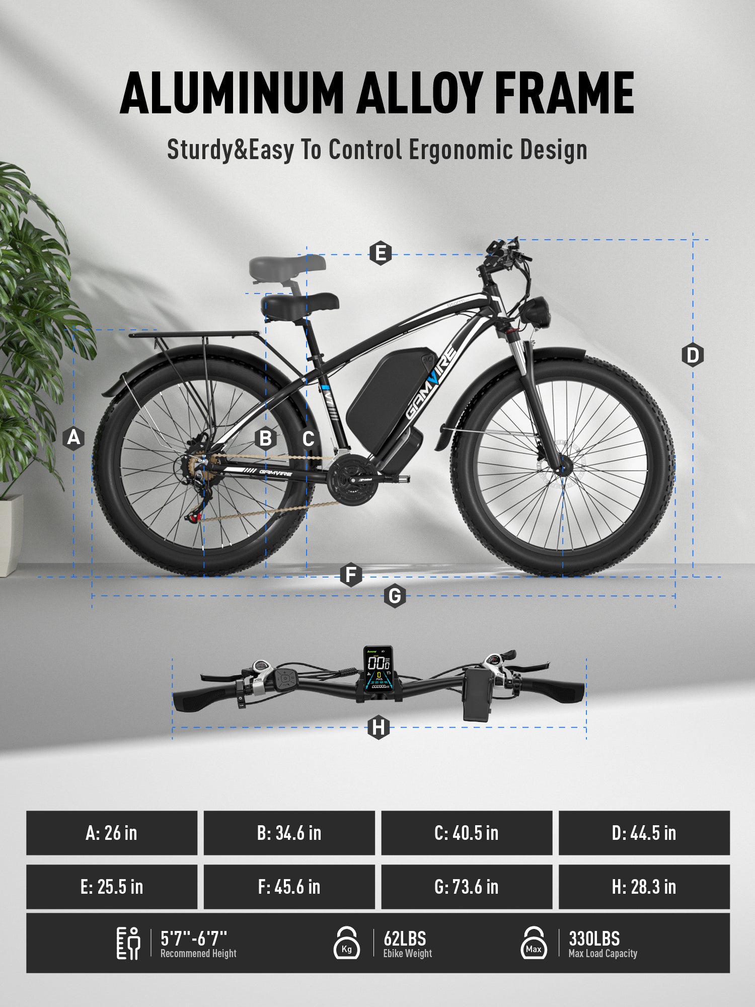 Refurbished 26" V7 electric bicycles 2000W Peak 2500W 52V 19.2Ah