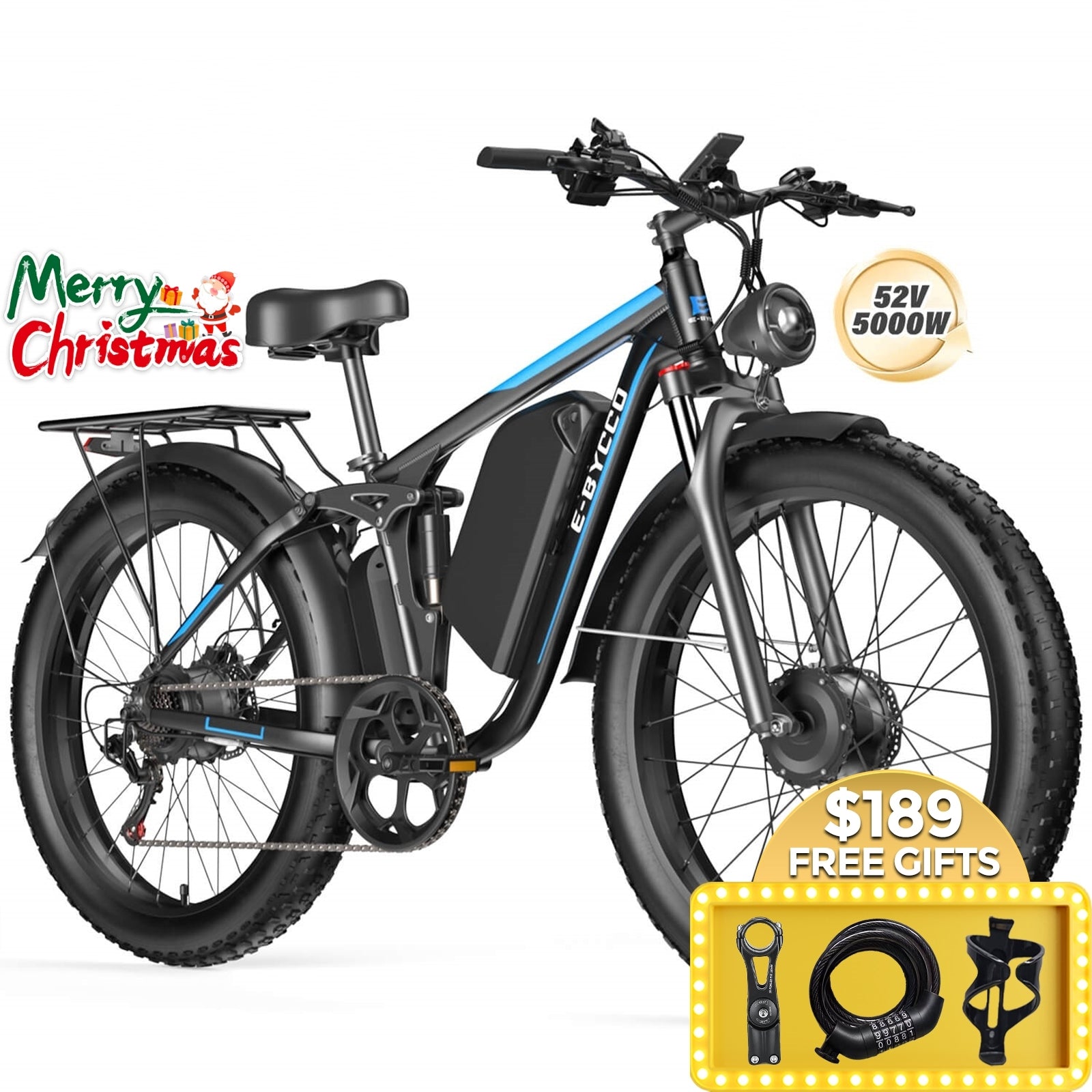 E·BYCCO 24" EB7PRO Dual Motor 4000W Peak 5000W 52V 32Ah Lightweight Electric Bike