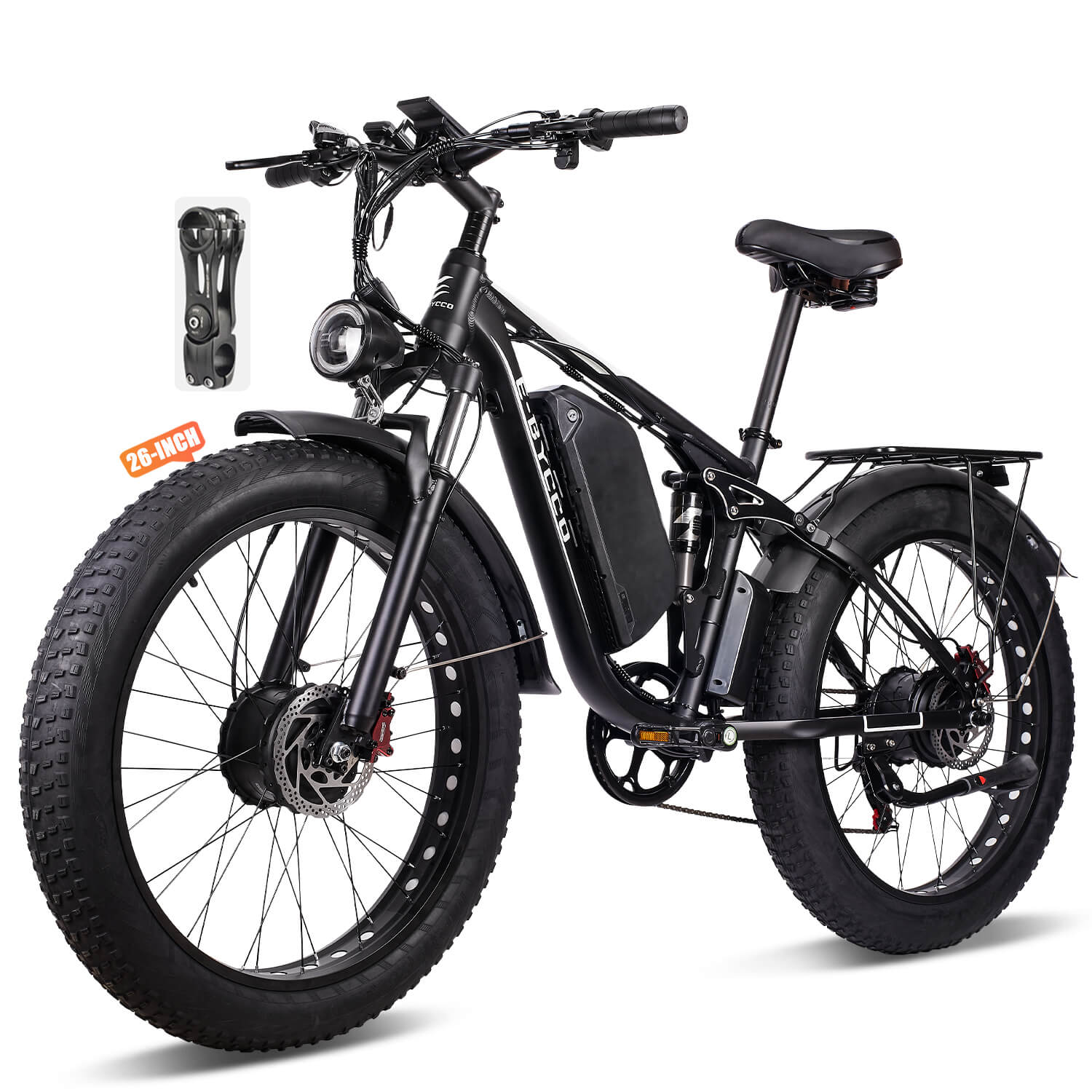 E·BYCCO 26'' EB7PRO Dual Motor 4000W Peak 5000W 52V 32Ah Adult Electric Bike
