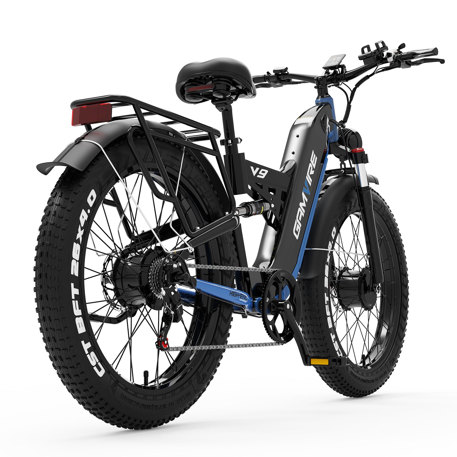 E·BYCCO&GAMVIRE 26" V9 High Performance Electric Bicycle Peak 9000W with Turn Signals 52V 30AH
