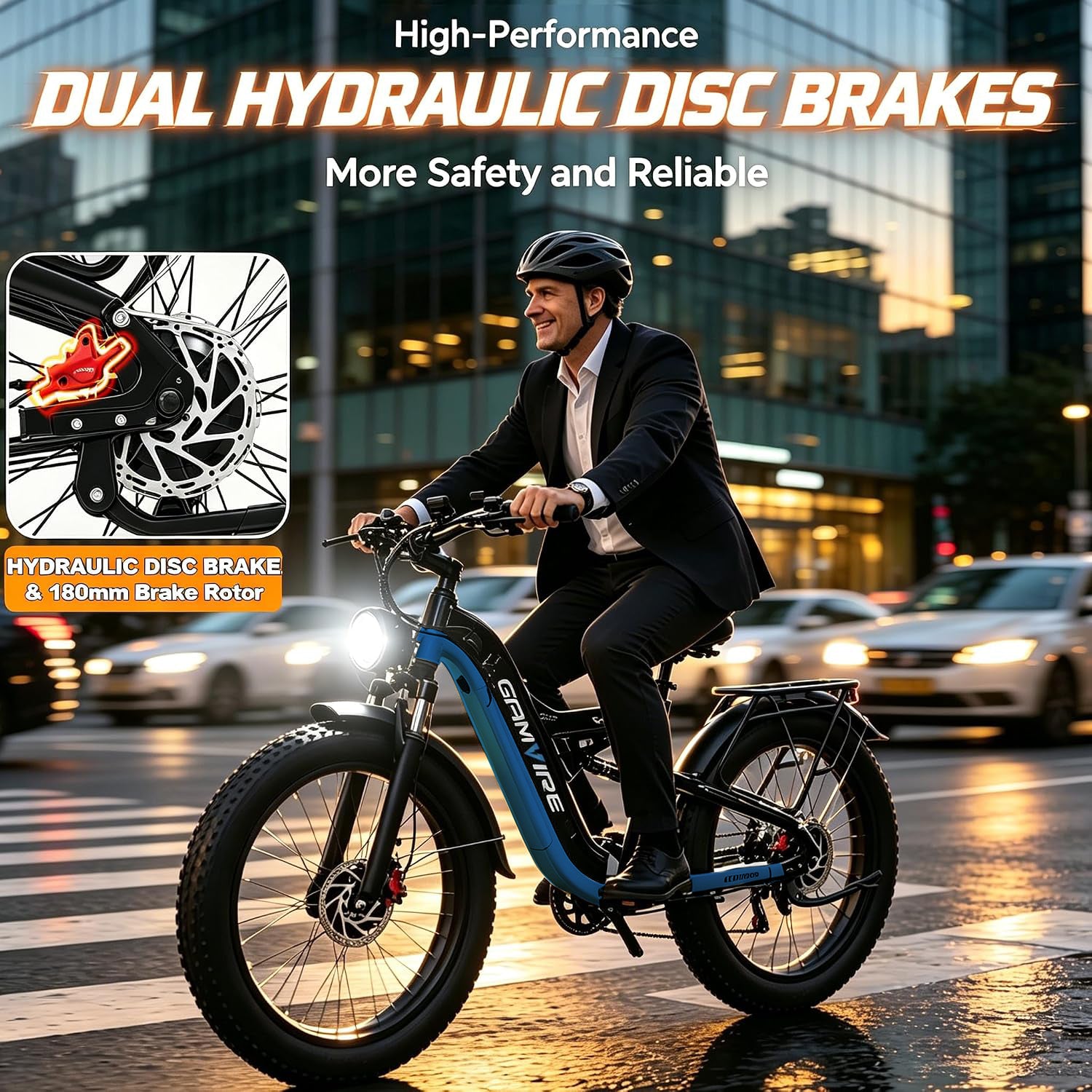 E·BYCCO&GAMVIRE 26" V9 High Performance Electric Bicycle Peak 9000W with Turn Signals 52V 30AH