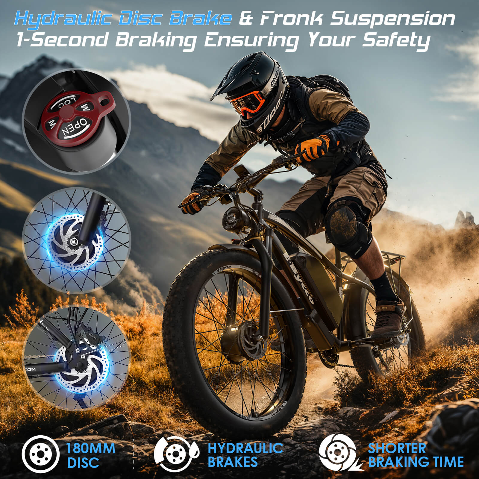 E·BYCCO 24'' EB10 Peak 5000W 52V 32Ah Dual Motors Electric Bike for Women and Men