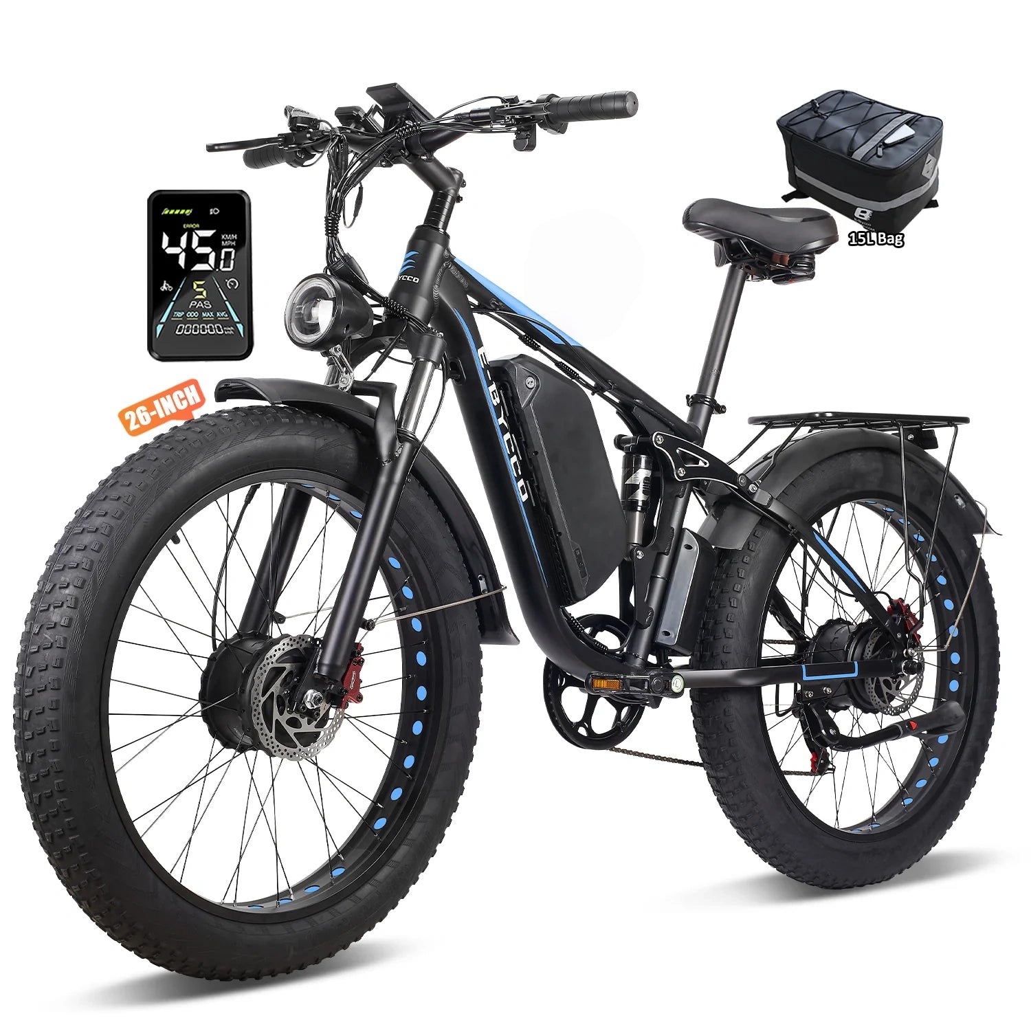 E·BYCCO 26'' EB7PRO Dual Motor Peak 9000W 52V 32Ah Adult Electric Bike