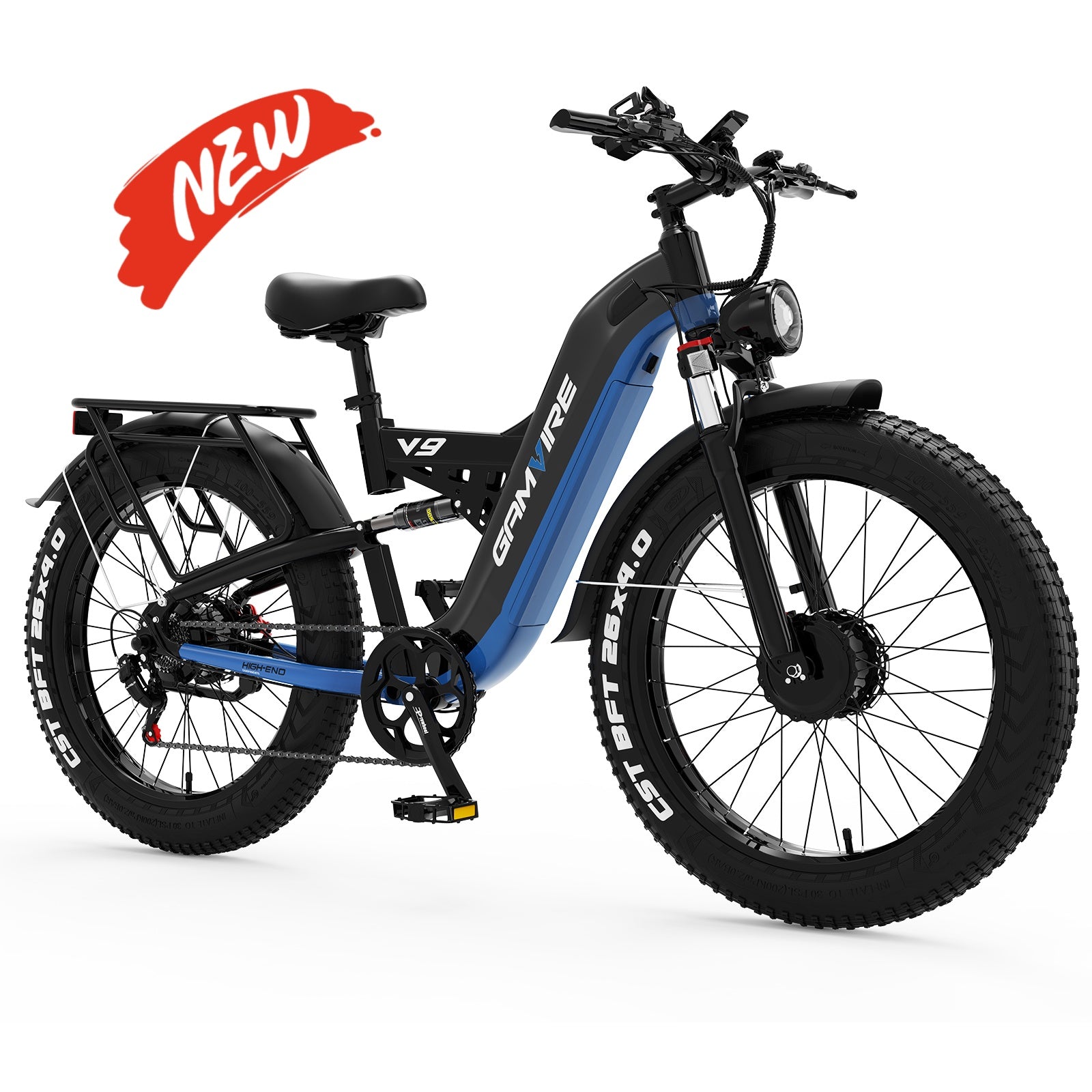 E·BYCCO&GAMVIRE 26" V9 High Performance Electric Bicycle Peak 9000W with Turn Signals 52V 30AH
