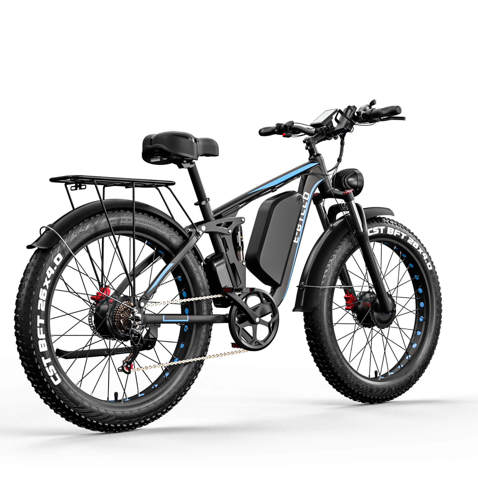 E·Bycco EB7PRO Dual Motor 2000W 52V 23Ah 26'' Fat Tire Electric Bike f