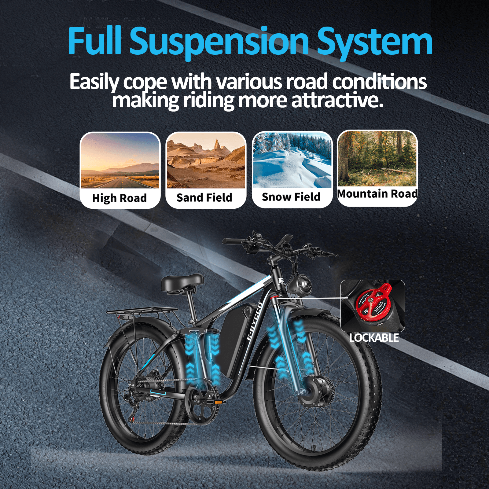 E·BYCCO 24" EB7PRO Dual Motor 4000W Peak 5000W 52V 32Ah Lightweight Electric Bike