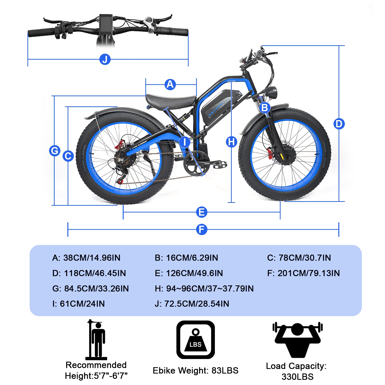 Full Suspension Electric Mountain Bike Dimensions