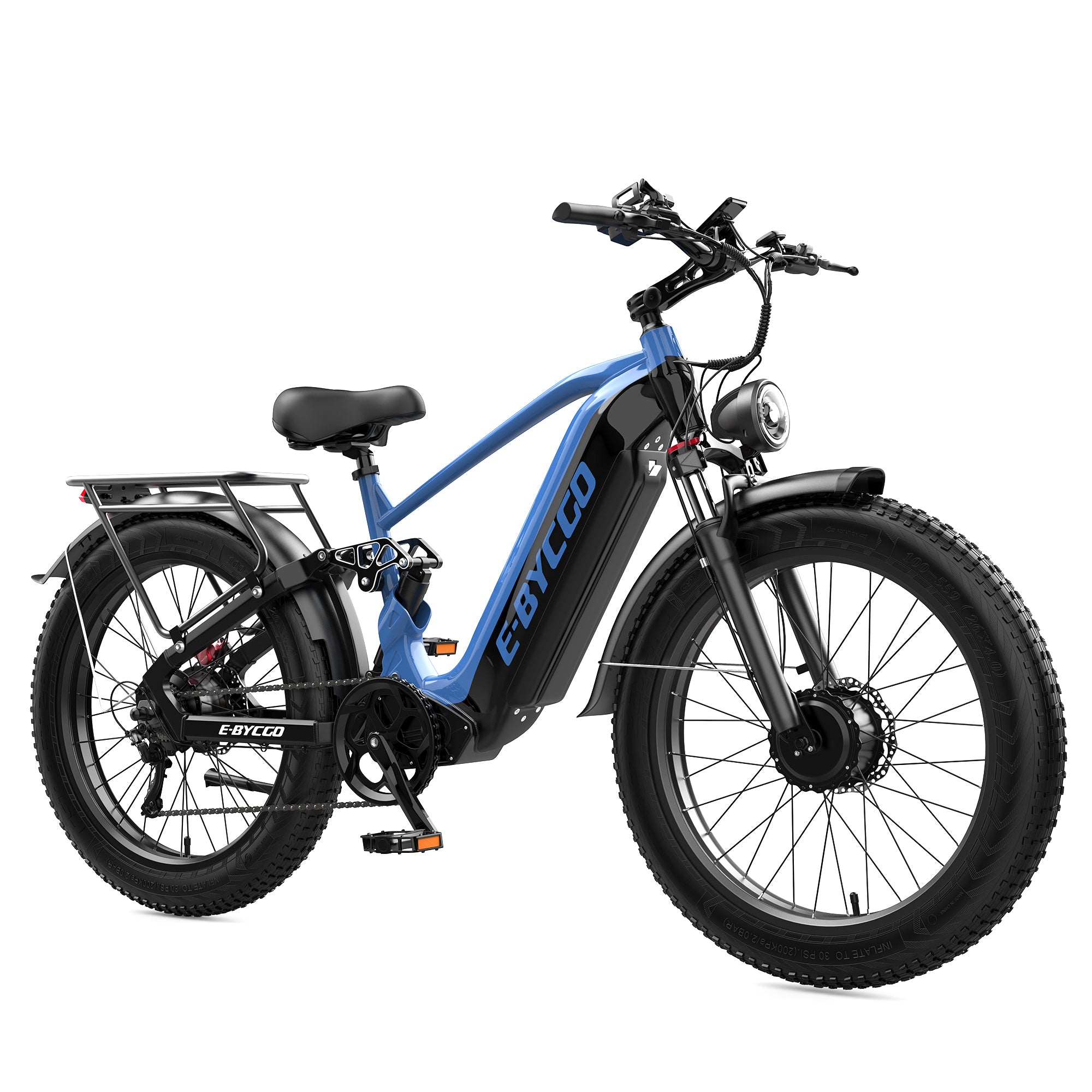 E·BYCCO 26" C8max Electric Bike Peak 9000W 60V 30AH Battery with Turn Signals
