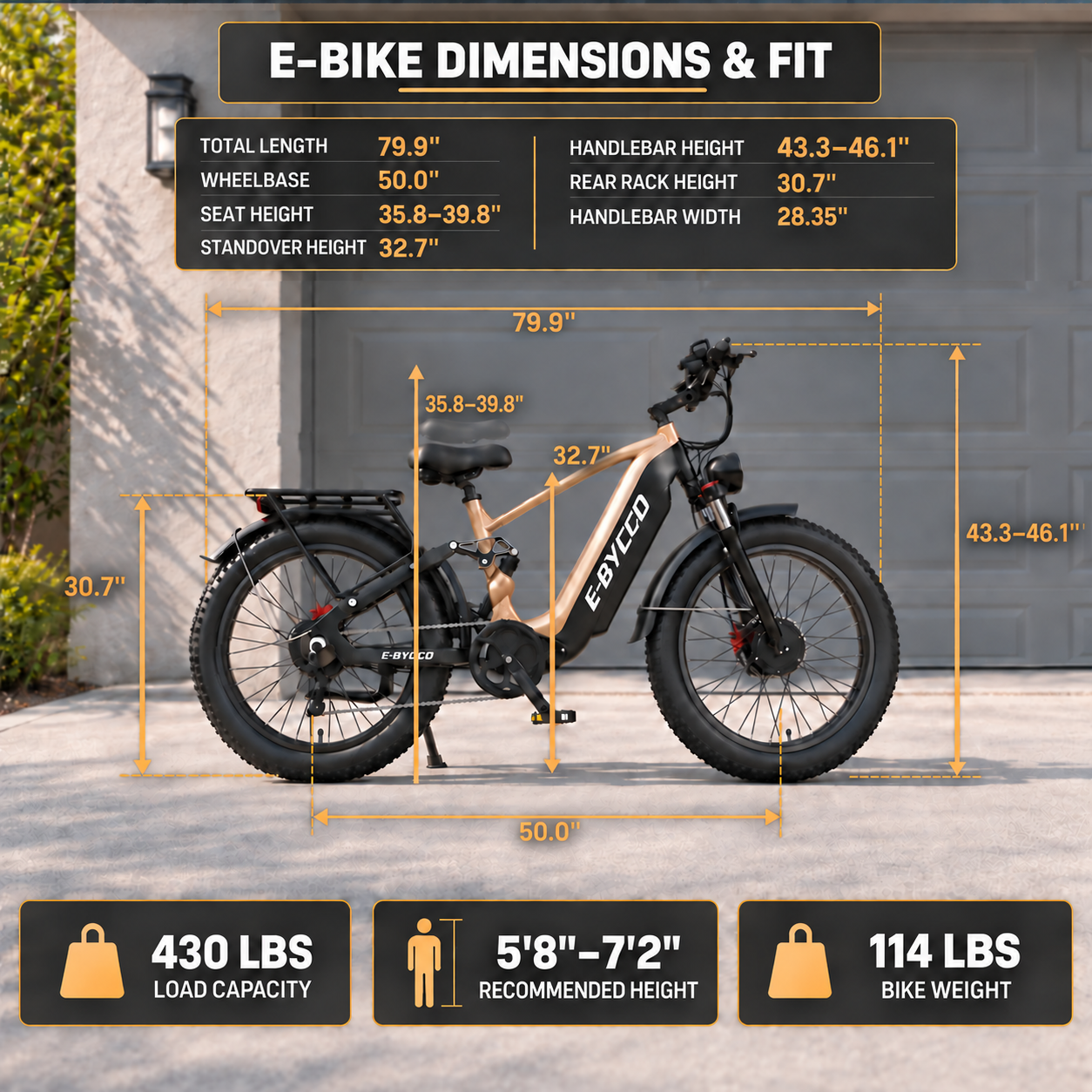 E·BYCCO 26" C8max Electric Bike Peak 9000W 60V 30AH Battery with Turn Signals