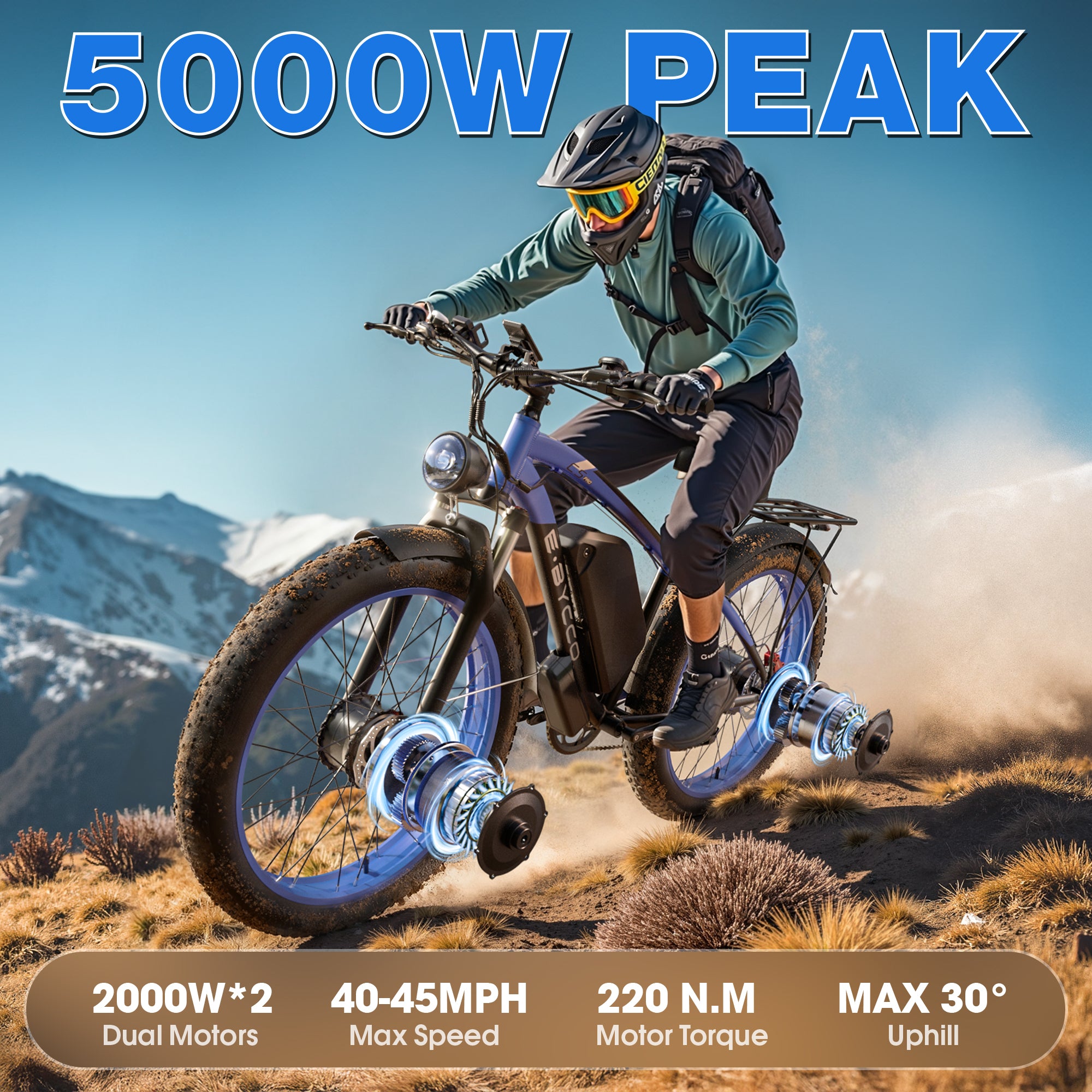 E·BYCCO 24" C5PRO 4000W Peak 5000W Electric Commuter Bicycle Dual Motors 52V 32AH