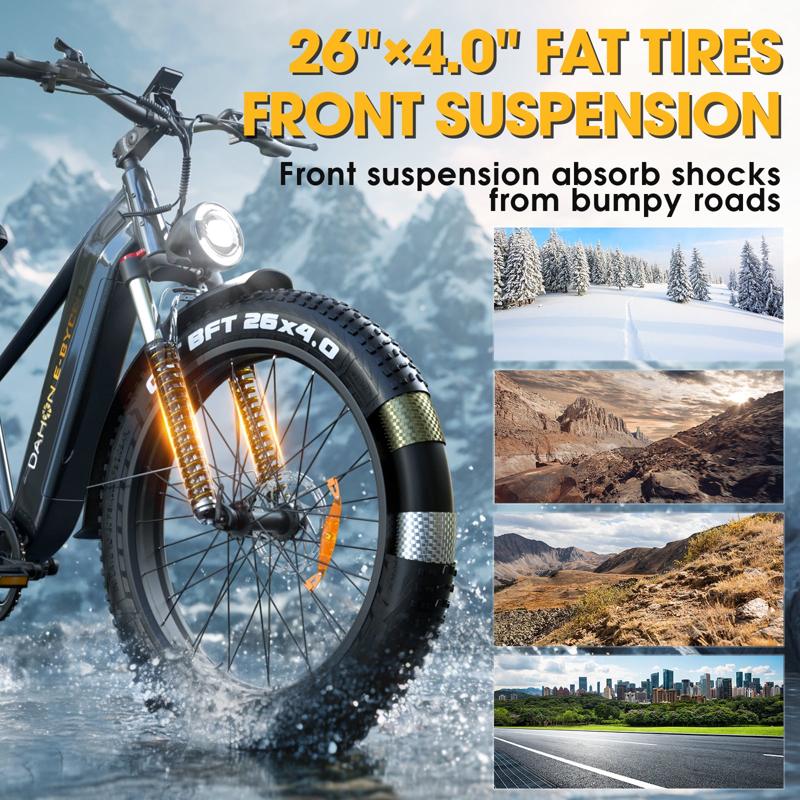 E·BYCCO&DAHON 26" C8 750W Peak 1500W 48V 20Ah Electric Cruiser Bike