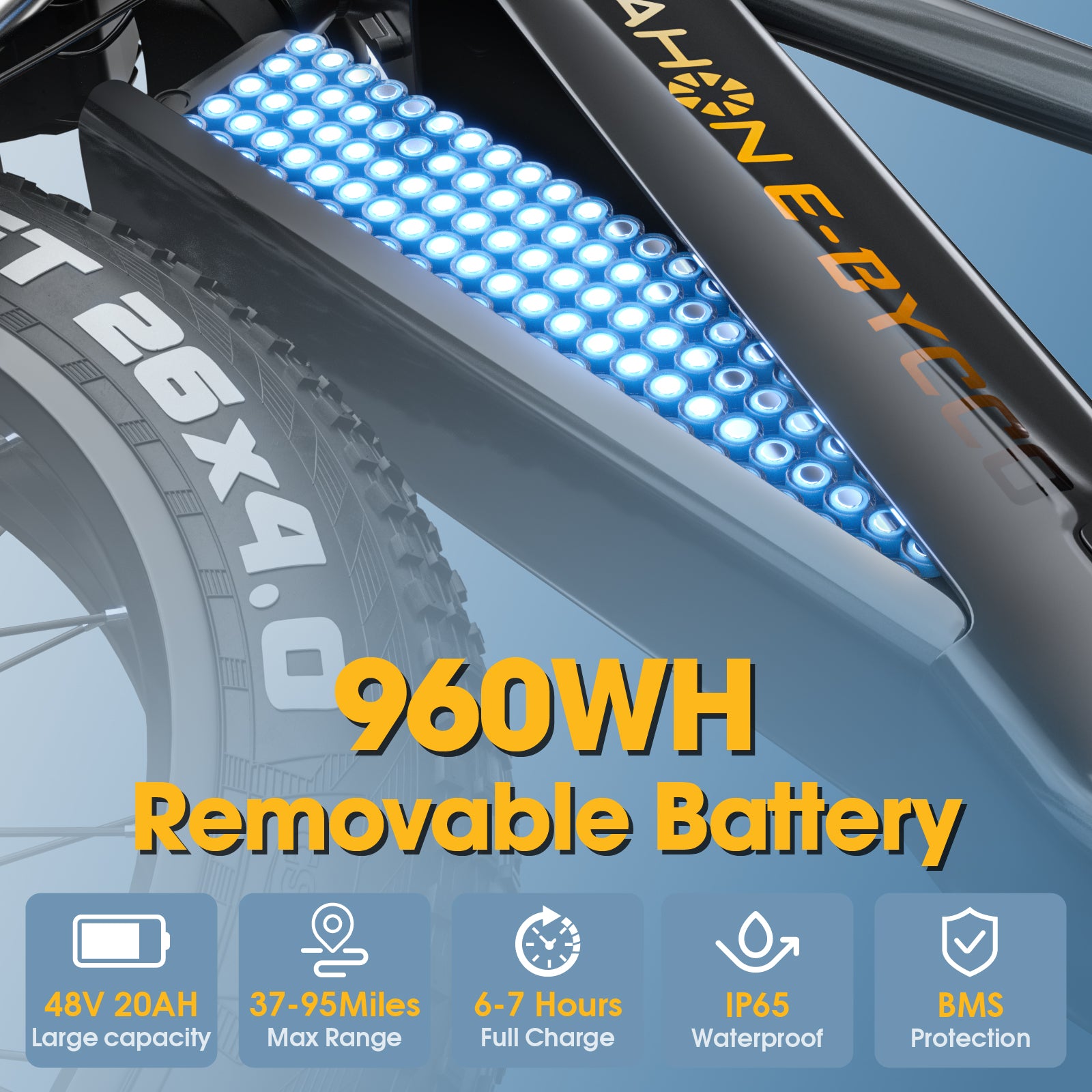 E·BYCCO&DAHON 26" C8 750W Peak 1500W 48V 20Ah Electric Cruiser Bike