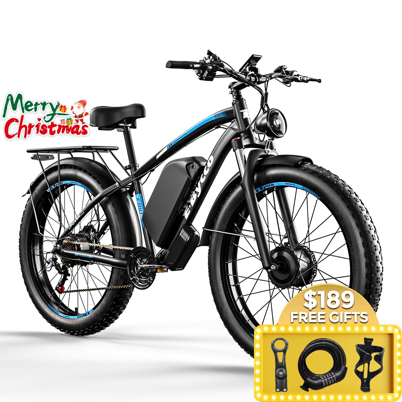 E·BYCCO 24'' EB10 Peak 5000W 52V 32Ah Dual Motors Electric Bike for Women and Men
