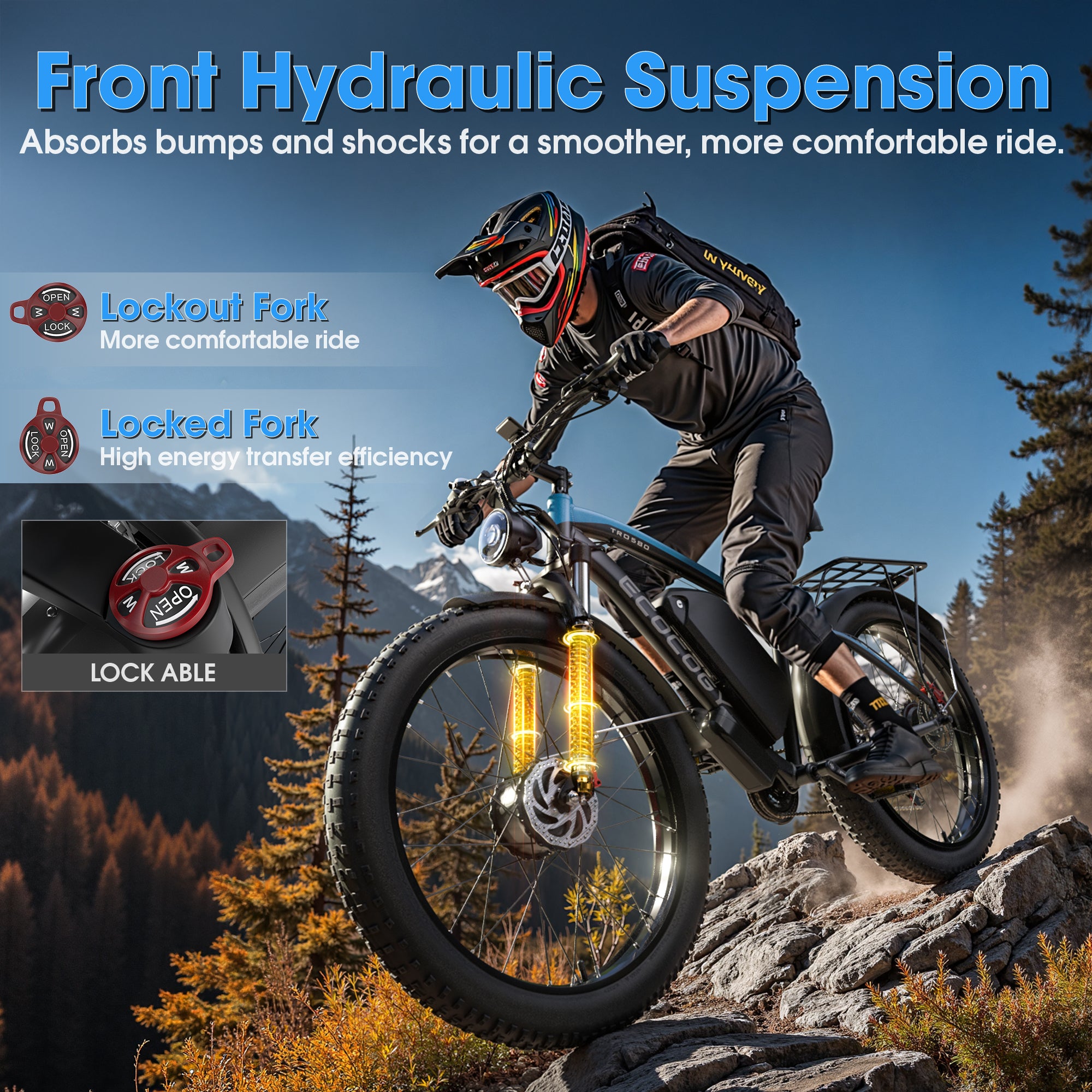 E·BYCCO 26'' G7 4000W Peak 5000W 52V 32Ah Dual Motors Fast Electric Bike