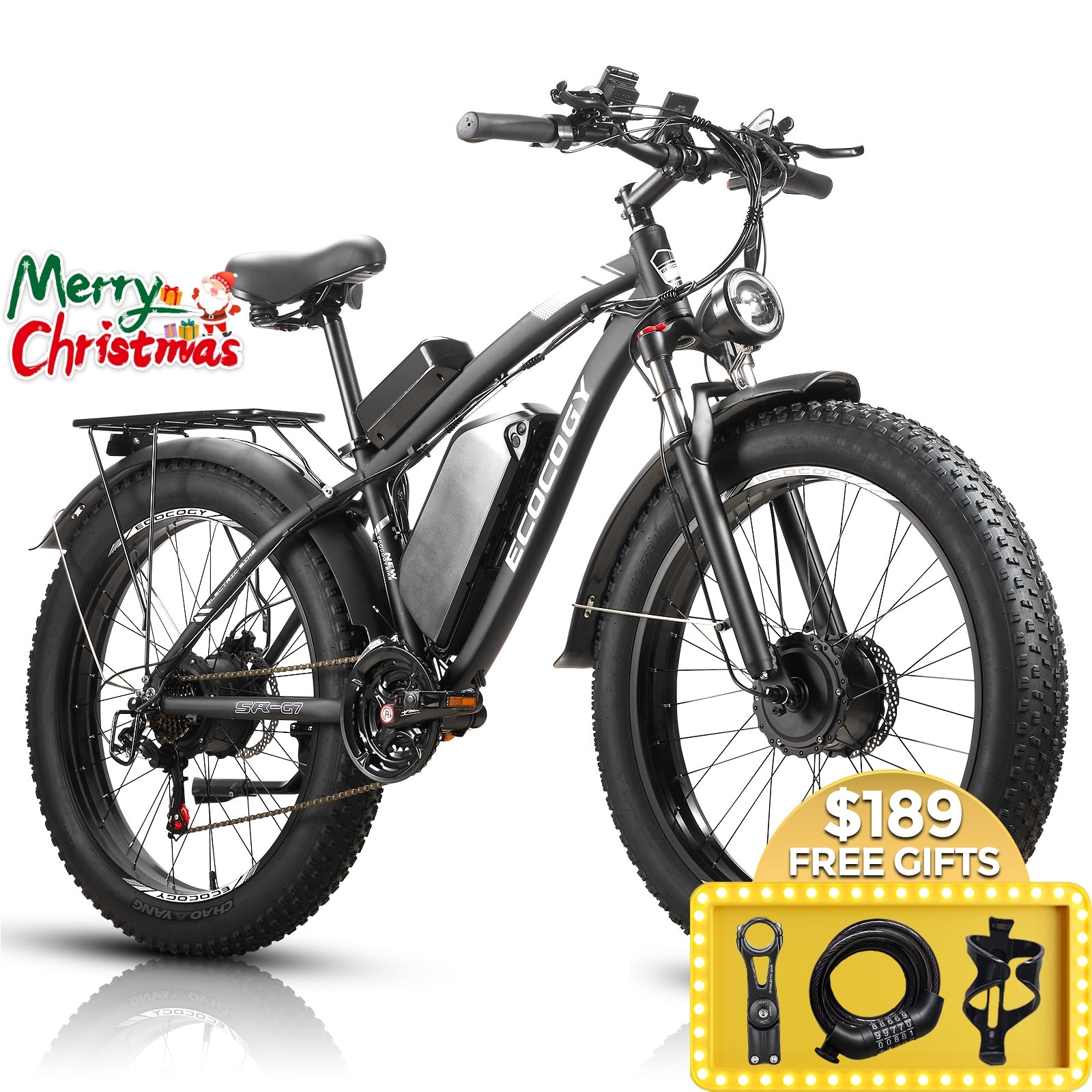 E·BYCCO 26'' G7 4000W Peak 5000W 52V 32Ah Dual Motors Fast Electric Bike