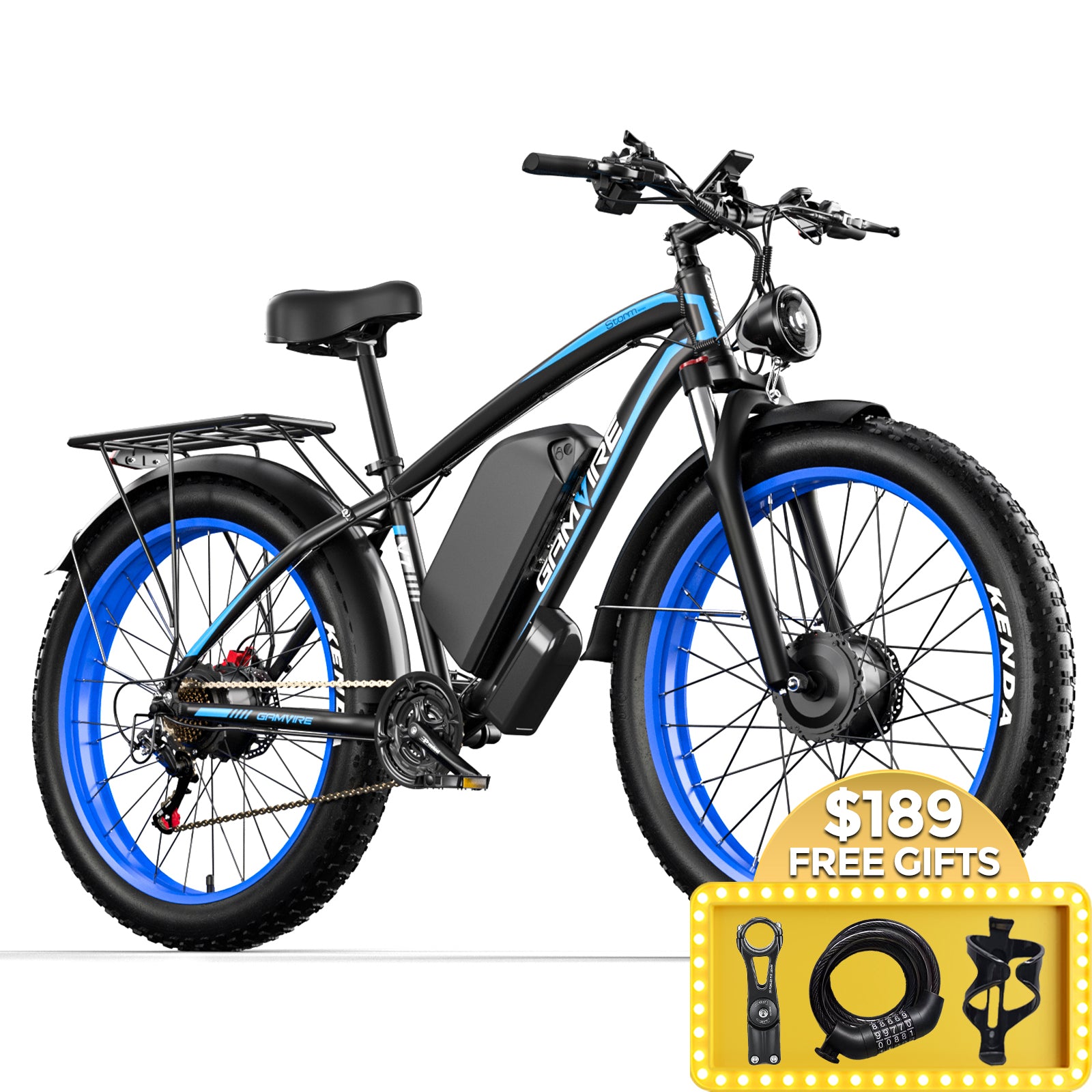 E·BYCCO&GAMVIRE 24" V7PRO Dual Motors 4000W Peak 5000W 52V 32AH Long Distance Electric Bike