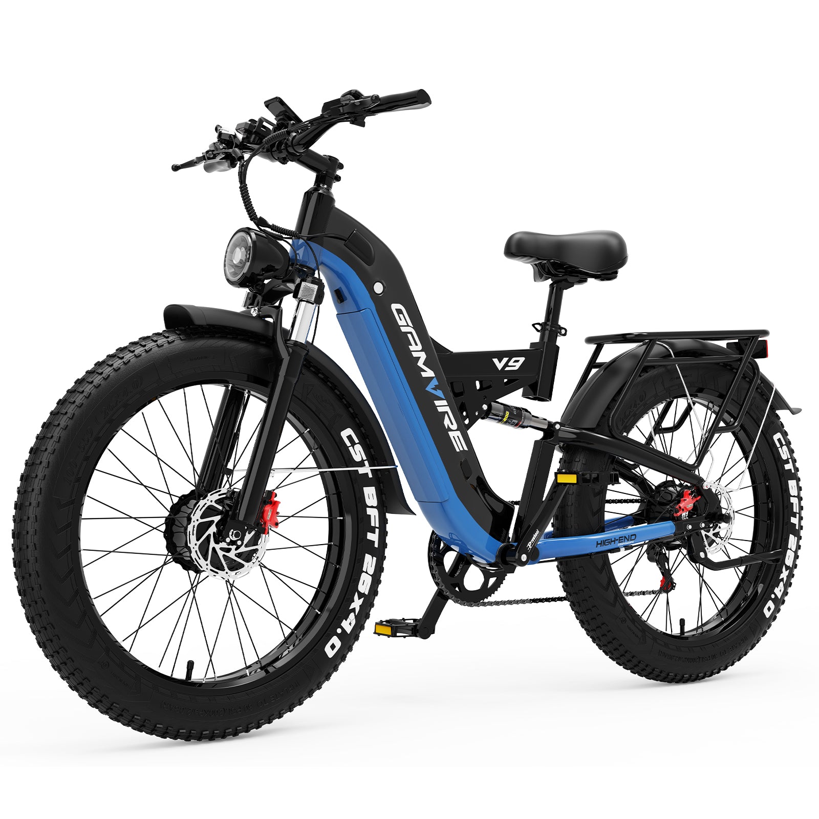 E·BYCCO&GAMVIRE 26" V9 High Performance Electric Bicycle Peak 9000W with Turn Signals 52V 30AH