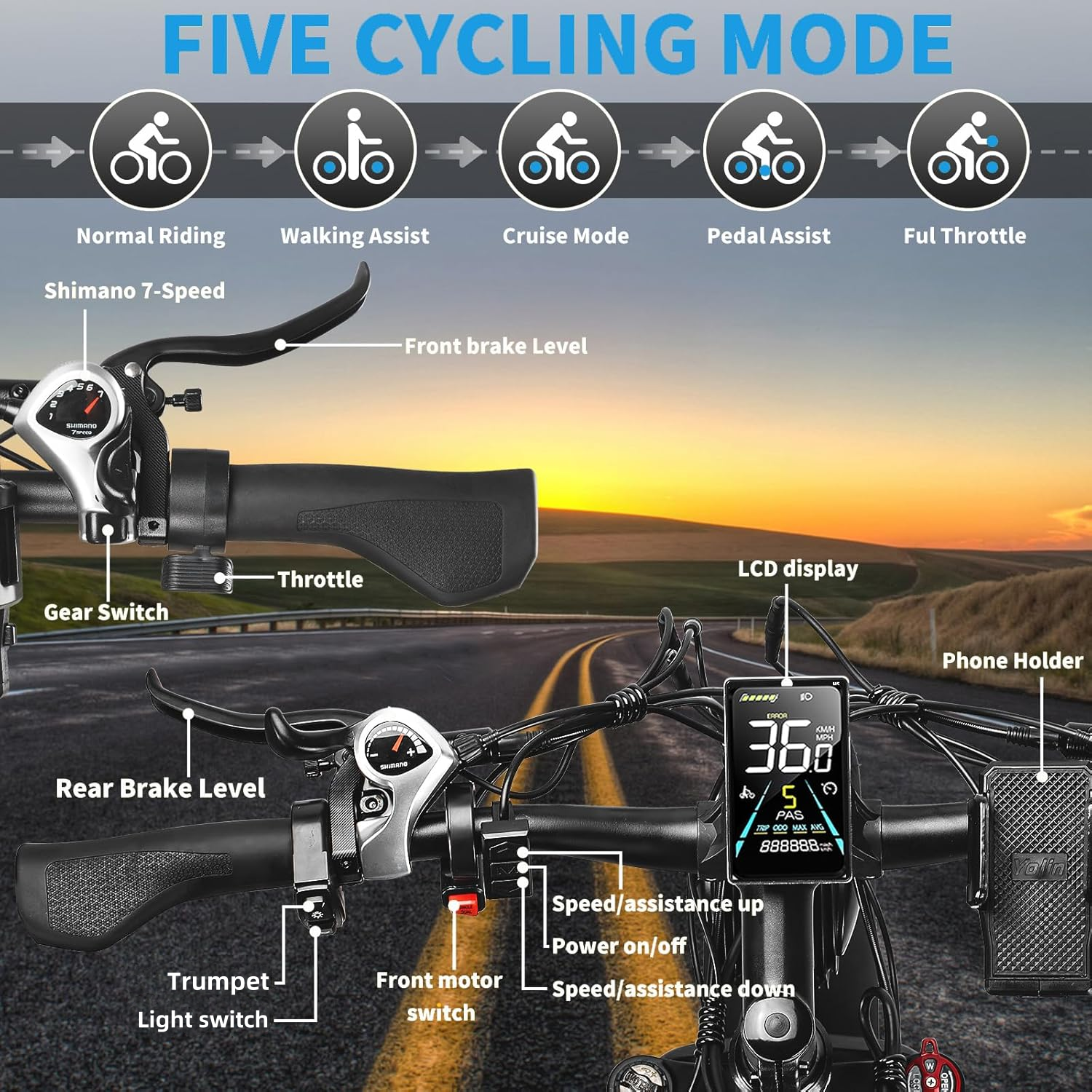 E·BYCCO 26'' G7 4000W Peak 5000W 52V 32Ah Dual Motors Fast Electric Bike