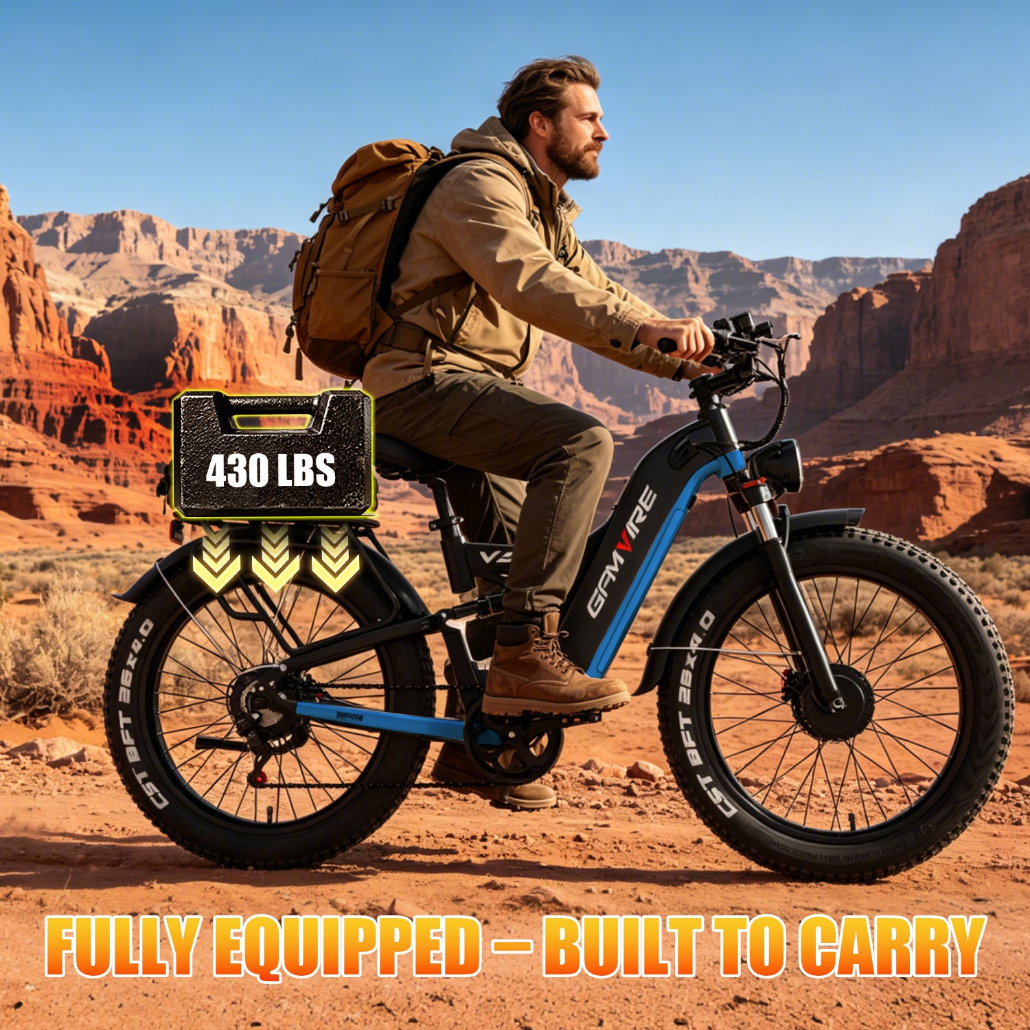 E·BYCCO&GAMVIRE 26" V9 High Performance Electric Bicycle Peak 9000W with Turn Signals 52V 30AH