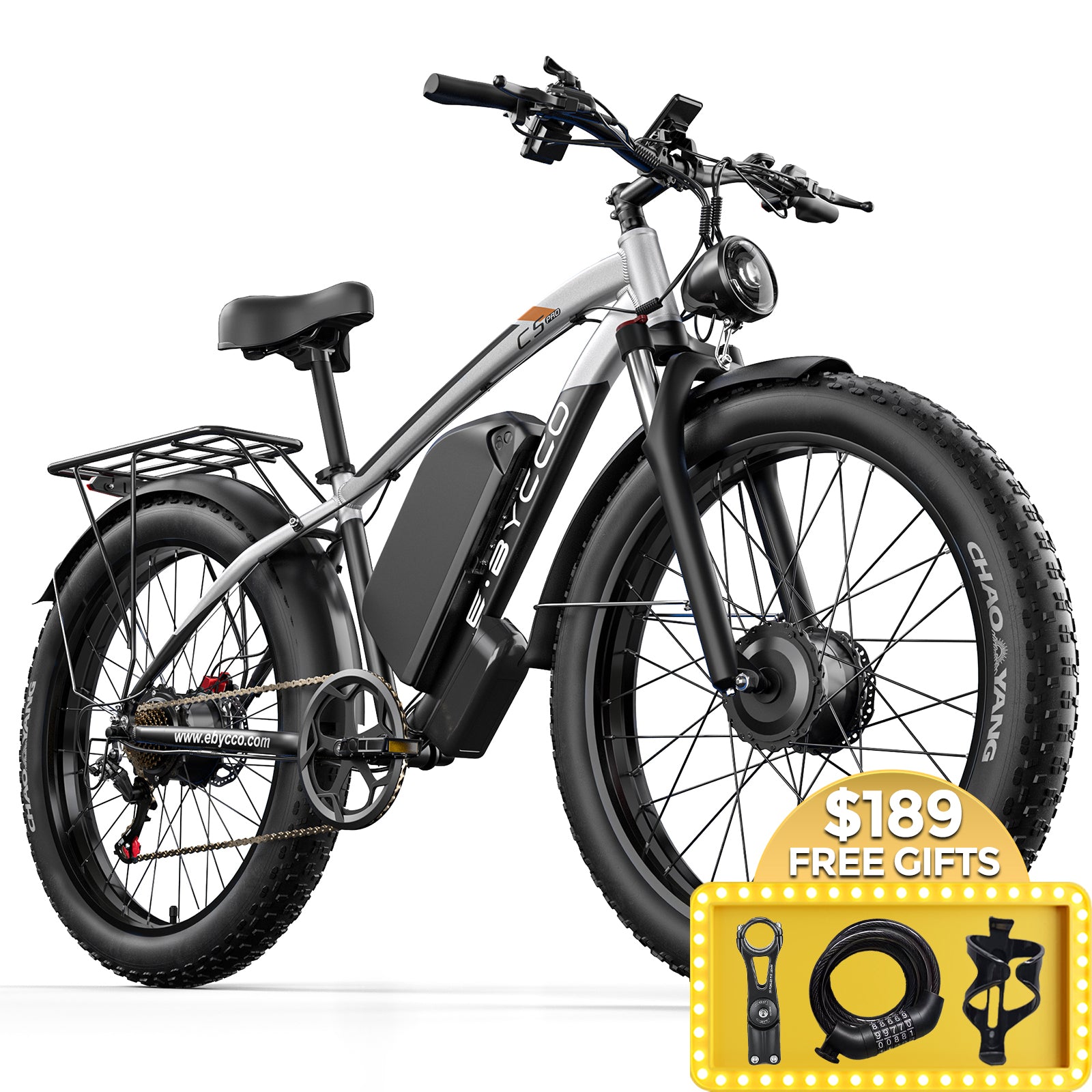 E·BYCCO 24" C5PRO 4000W Peak 5000W Electric Commuter Bicycle Dual Motors 52V 32AH